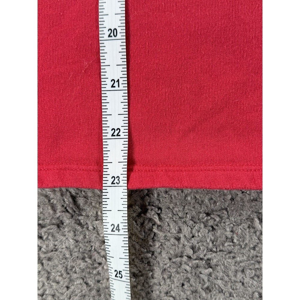 Victoria Sport Women's L Red Long Sleeve Top Silver Spellout Graphic Sleeve - Picture 4 of 8